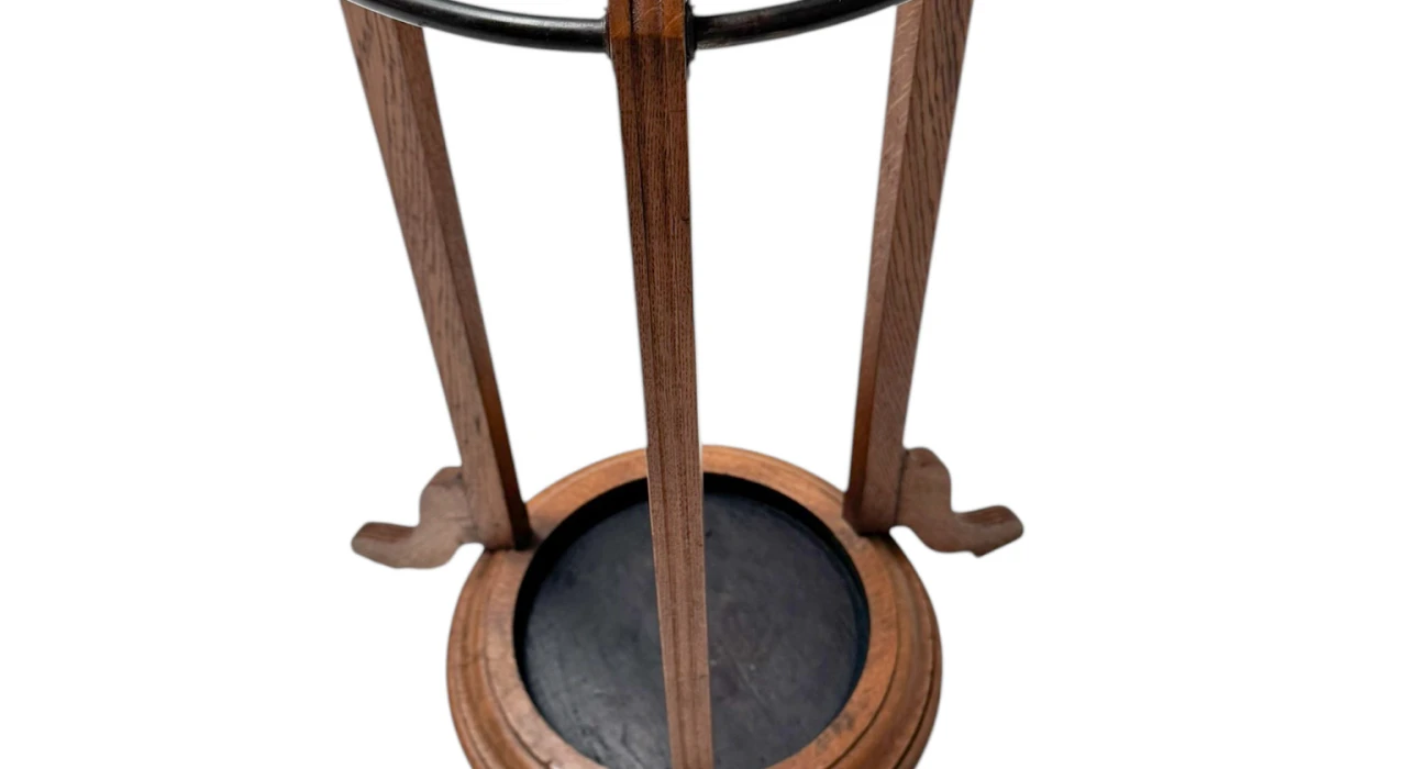 Arts & Crafts Coat Stand or Porte Manteau with Rotating Top, 1900s